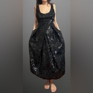Milly “Stella” netted sequined, draped cocktail dress. So 0.